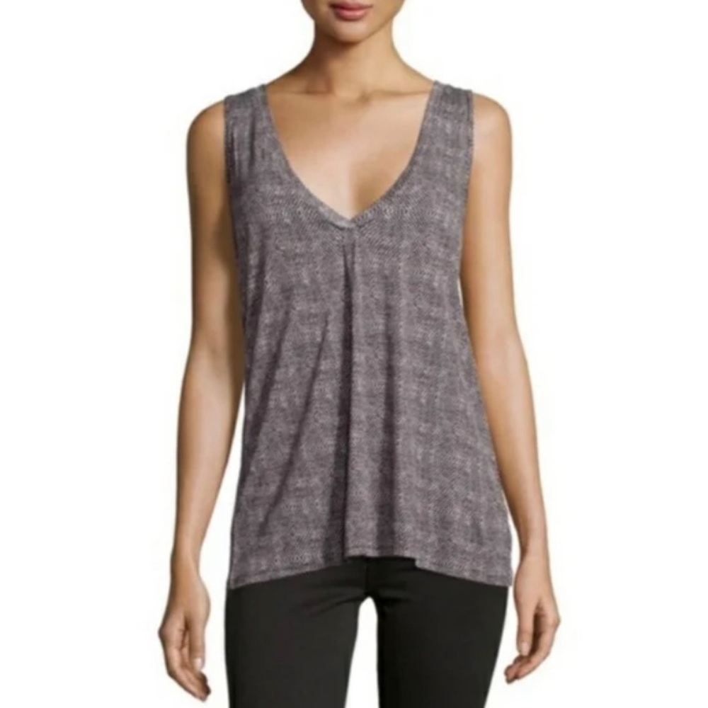 JOIE Black and White Soft V Neck Tank Top - XS